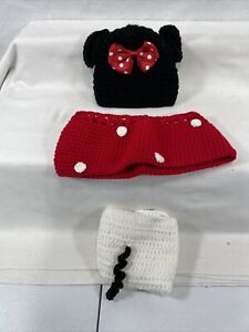 Girls Minnie Costume Newborn Baby Infant Hat Photo Photography Props Knit