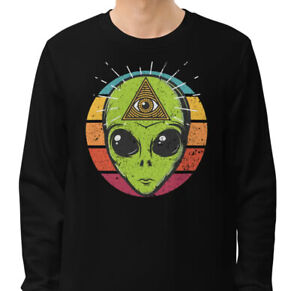 Sweat-shirt organique unisexe UFO Space Alien Illuminati Ill-Seeing Eye