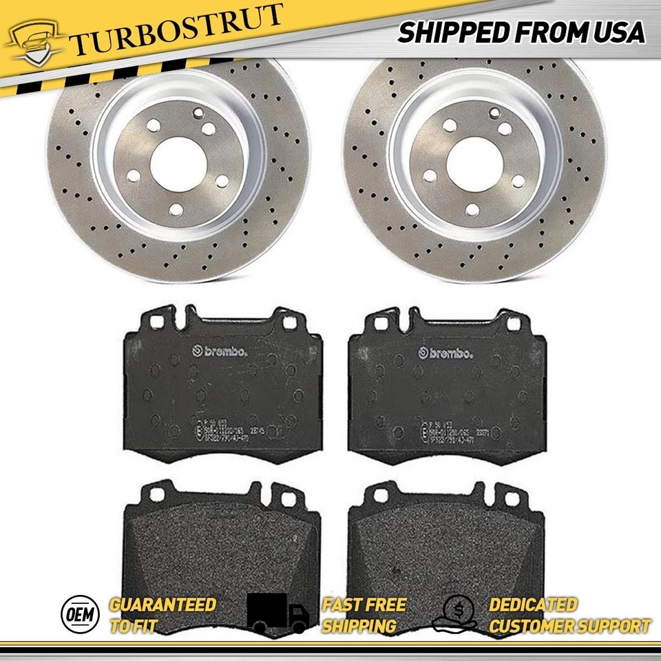 Kit de pastillas de rotores de freno delanteros OE Brembo para Mercedes-Benz S430 S500 2000-2002 Foto 1 de 4