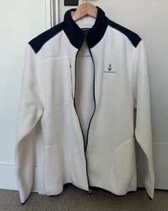 Cutter And Buck Men’s XL White Blue Cascade Eco Sherpa Fleece Full Zip Brand New - Picture 1 of 5