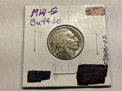 1914 S Buffalo Nickel with Rotated Reverse Key Date 072025 02rk - Image 1 of 4
