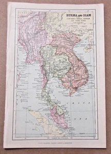Burma & Siam antike Landkarte W&R Kammern - Bild 1 von 1