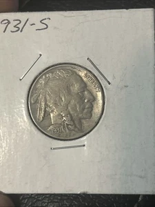 1931-S Buffalo Nickel VF + XF Condition Key Date, Very Fine - Extremely Fine - Picture 1 of 2