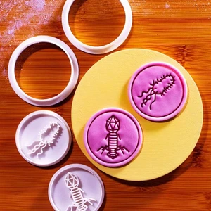 Bacterias y Virus Mini 2" Cortador de Galletas y Set de Sellos Microbiología Ciencia Biología - Imagen 1 de 5