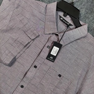 TravisMathew Shirt Mens XL Heather Nightshade Rambler Button Up Casual Pocket - Picture 1 of 9