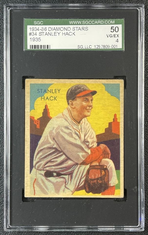 STANLEY HACK SGC 4 1935 NATIONAL CHICLE DIAMOND STARS (R327) #34 1935 CUBS 7809 - Image 1 of 2