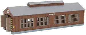 Rokuhan Z Scale Single-Line Engine Shed with Automatic Sliding Doors Brown - Picture 1 of 3