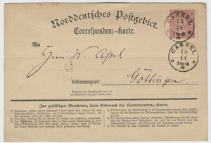 Thurn&Taxis posterior Tarjeta de correspondencia negra K1 Cassel NDP 1870 Göttingen - Imagen 1 de 2
