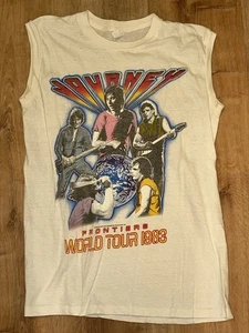 Vtg 1983 Journey Frontiers World Tour Cut-off Muscle T-shirt. Size Large.   - Picture 1 of 15