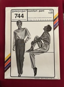 Vtg Pattern Stretch & Sew #747 Smooth Fit Pants Hip Sizes 32-48 - Picture 1 of 6