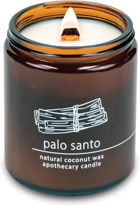 Crackling Wood Wick Candle Handcrafted with Natural Coconut Wax (Standard 8 Oz, - Picture 1 of 12