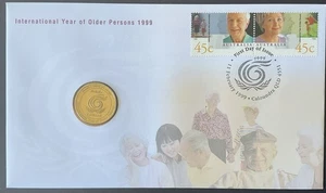 AUSTRALIA 1999 International Year of Older Persons RAM $1 Coin FDC - Picture 1 of 2