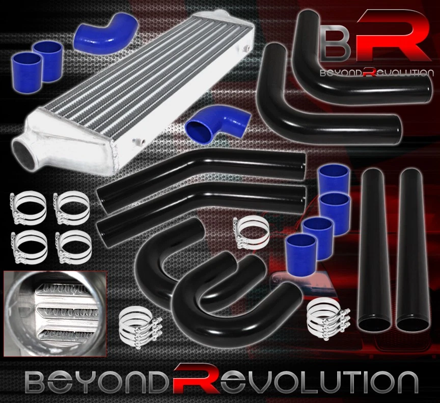 Kit de tuberías personalizadas X8 de 2,5" + acoplador + abrazaderas de perno + intercooler turbo de montaje frontal Foto 1 de 1