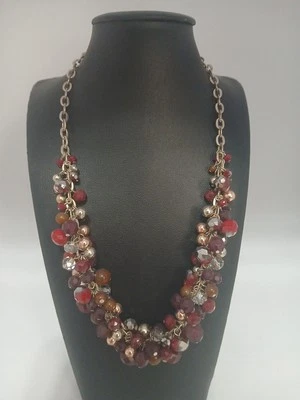 Collar con racimo de cuentas y cristales multicolores tono plata vintage THE LIMITED  Foto 1 de 4