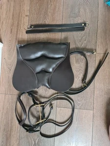 Brown 10" Nail on Rocking Horse Saddle With removable Bridle & Stirrup Leathers - Picture 1 of 6