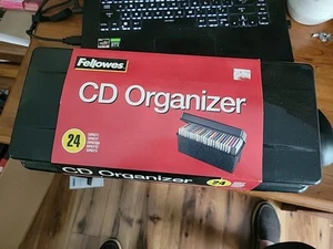 Vintage Fellowes CD Black Storage Case Holds 24 CDs Plastic Made In USA-New - Picture 1 of 3
