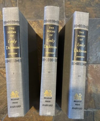 Poems of Emily Dickinson 3 Vol. BELKNAP PRESS- HARVARD U 1958 in slipcase 2ND ED Foto 1 de 4