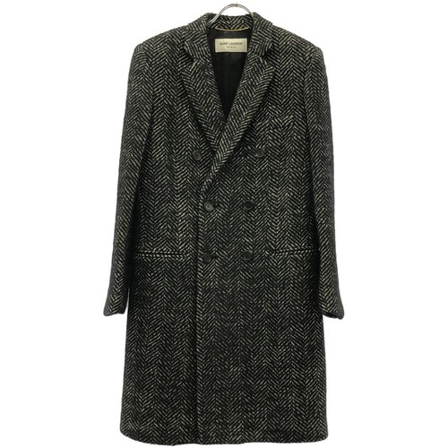 SAINT LAURENT (YSL) SAINT LAURENT PARIS 19AW TWEED DOPPIO CHESTER CAPPOTTO 582602 GRIGIO 36 Usato0