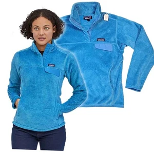 PATAGONIA Womens Small Blue Bird RE-TOOL SNAP-T FLEECE PULLOVER Sweater - Picture 1 of 3