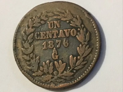 1876 Ga México 1 centavo Guadalajara como nuevo KM-390 Foto 1 de 2
