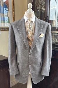 Canali Grey Baby Alpaca Cashmere Angora Wool Jacket 44R UK 54 E- Mint Condition  - Picture 1 of 10