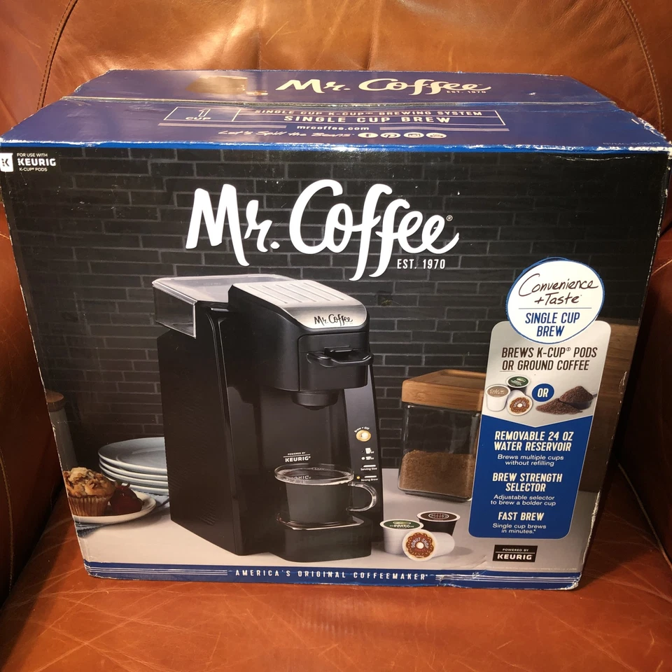 Mr. Coffee Single Cup Coffee Maker K-Cup Pod Brew Fast Black New & Sealed NOS - Image 1 of 4