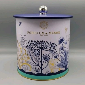 Fortnum & Mason Floral Keksdose Dose blau türkis Tiere LEER 7" hoch - Bild 1 von 9