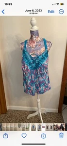 Coastal Blue Swim Top Size 3X - Picture 1 of 2
