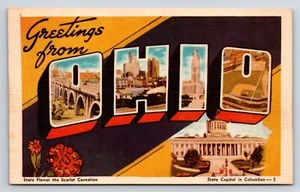 Postcard Large Letter Greeting From Ohio Multi View  - Picture 1 of 2