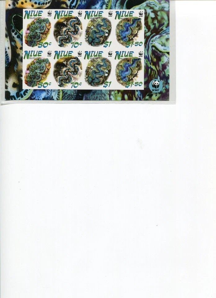 WWF NIUE 2002 pequeña almeja gigante M/S perforada MNH MUY RARA. Foto 1 de 1