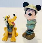 Disney Mickey & Pluto Dog Pvc Figure Sitting Safari Figure  Cake Topper Set