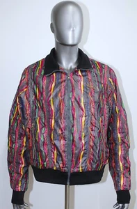 COOGI AUSTRALIA Funky Multicolor Striped Snakeskin Bomber Jacket Size L - Bild 1 von 10