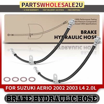 2x Front LH & RH Brake Hydraulic Hose for Suzuki Aerio 2002-2003 2.0L 5158054G01 - Image 1 of 4