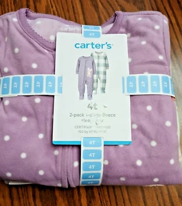 Toddler Girls Carter's Kids 2-pack Fleece Blanket Footed Sleepers 4T new - Picture 1 of 4