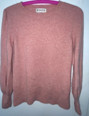 Suéter Nanette Lepore de 2 capas de cachemir para mujer pequeño rosa manga abullonada Foto 1 de 4