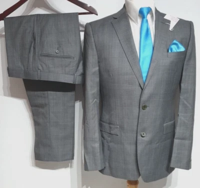 Traje de 2 piezas para hombre French Connection Ch38""R W32"" L27,5"" gris a cuadros Foto 1 de 4
