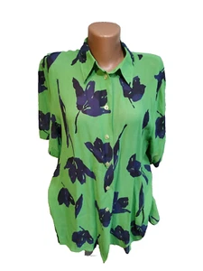 Alberto Fabiani Damen Bluse Gr. L grün blau geblümt - Bild 1 von 12