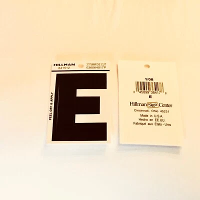 Letreros de buzón de 3" negros varias letras individuales Mylar, negro sobre blanco--NUEVOS Foto 1 de 2