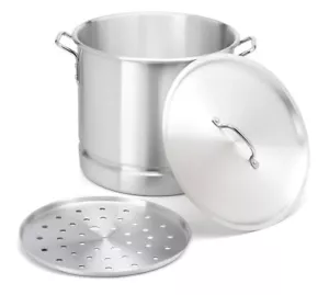 Bene Casa Aluminum Stock Pot with Steamer Rack and Lid - Picture 1 of 4