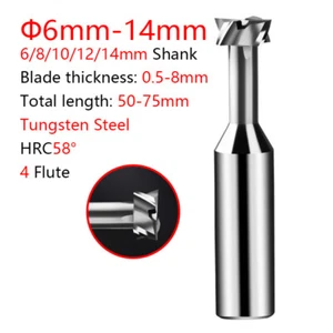 Solid Carbide T-slot Milling Cutter Metalworking Cutter Tool End Mill 58 Degree - Picture 1 of 11