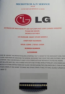  LG 32LN540B  6916L-1204A   6916L-1426A 25 PIECE FLIP LED REPAIR KIT READ ADVERT - Picture 1 of 5