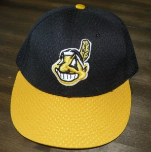 Yellow Cleveland Indians Chief Wahoo Hat Cap Apache Made in USA Pro Classic NEW - Picture 1 of 5