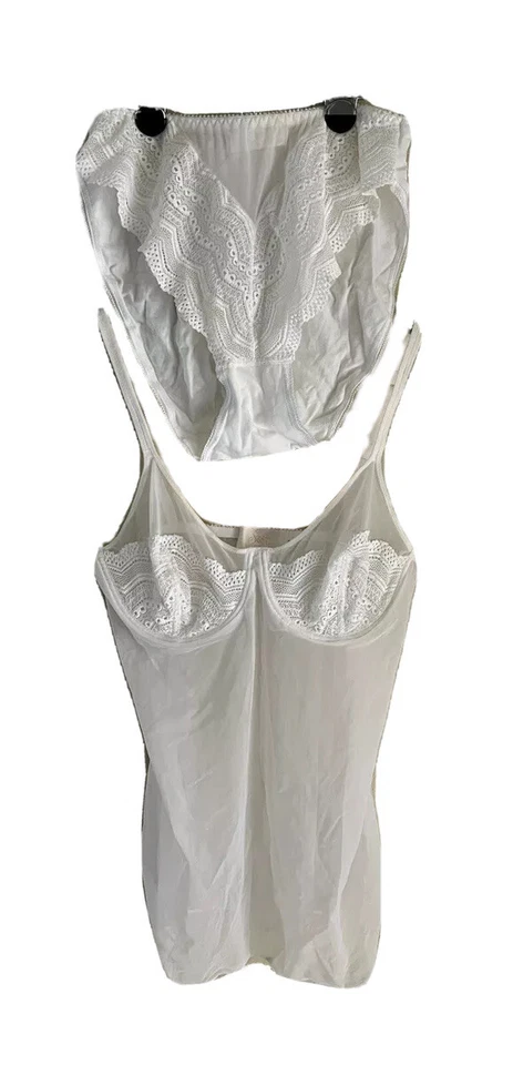Sujetador camisola encaje blanco Soft Surroundings conjunto de 2 piezas Alemania talla L 36B Foto 1 de 4
