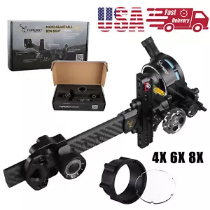 TX9610 Archery Bow Sight 4X 6X 8X Compound Bow Micro Adjustable Hunting Shooting - Picture 1 of 16