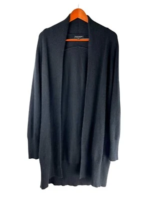 Cardigã Old Money preto cashmere grosso espanador longo, Banana Republic, feminino M - Imagem 1 de 4