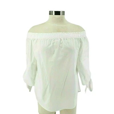 Camisa H&M LOGG Blanca Fuera del Hombro Manga 3/4 Blusa Campesina Top Nueva con Etiquetas Para Mujer 2 Foto 1 de 4
