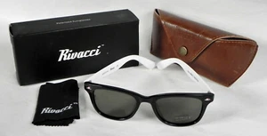 Rivacci Sunglasses 359BW-1, Black & White Frame, G-15 Polarized Lenses, Case New - Picture 1 of 9