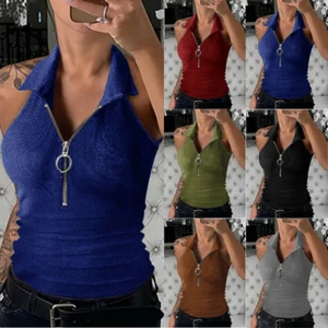 Women Sleeveless Summer Tank Beach Vest Ladies T Shirt Blouse Tee Tops Plus Size - Picture 1 of 18
