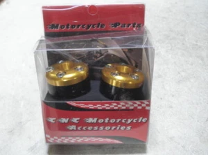CNC - MOTORCYCLE, HANDLEBAR SAFETY END CAPS - GOLD ! - Imagen 1 de 6