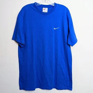 VTG 90s Nike T-Shirt Blue Swoosh Logo Tonal Essential Label White Tag - Picture 1 of 5